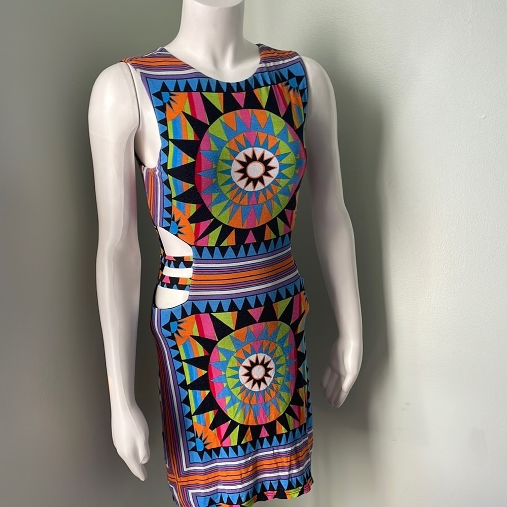 Mara Hoffman Cutout Sides Multicolor Mini Dress Small